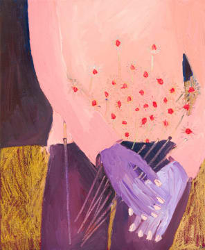 Anico Mostert; Seated Figure with Flowers