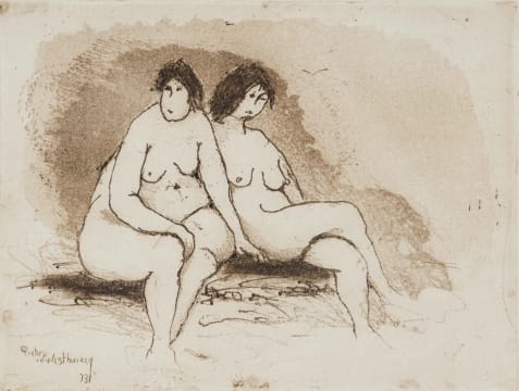 Pieter van der Westhuizen; Two Seated Nudes