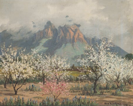 Vera Volschenk; The Orchard in the Spring - Wellington (Lente in die Vrugteboord)