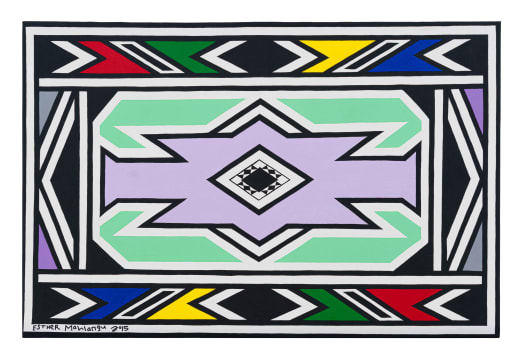 Esther Mahlangu; Abstract in Purple
