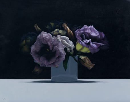 Alex Emsley; Vase with Lisianthuses