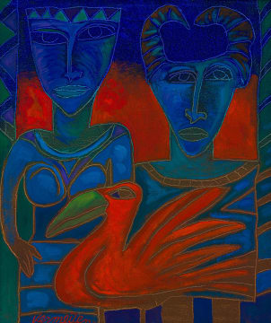 Jan Vermeiren; Figures with Bird