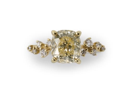 The Diamond Shoppe; Cushion-cut diamond Ring