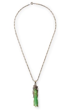 Carved jade necklace
