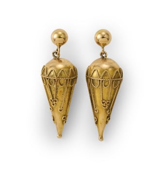 Decorative cone earrings