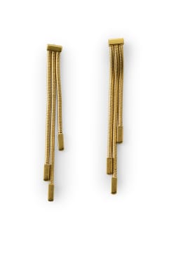 Multi-strand gold earrings