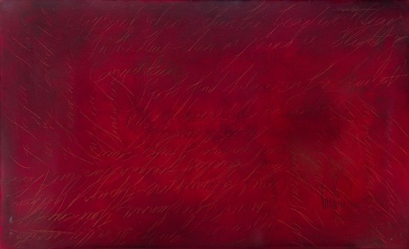 Vanessa Berlein; Untitled (Calligraphic Red Abstract)