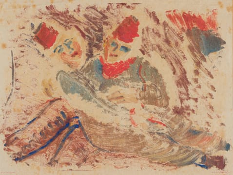 Lippy (Israel-Isaac) Lipshitz; Two Figures Wearing Fezzes