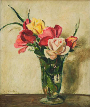 Robert Broadley; Roses in a Glass Vase