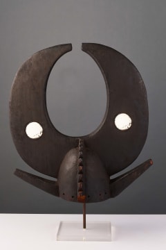 Mossi horned helmet headdress with mirrors, Upper Volta