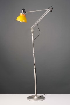 Chrome and plastic floor lamp