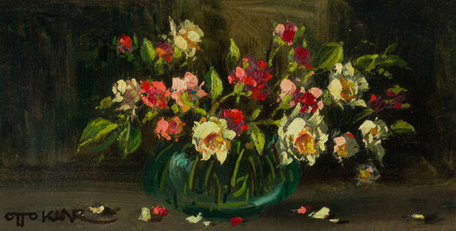 Otto Klar; Roses in a Glass Vase