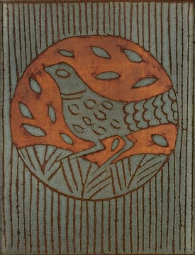 Esias Bosch; Tile decorated with bird