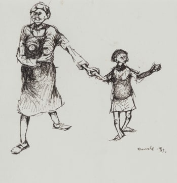 Zwelidumile Geelboi Mgxaji Mslaba 'Dumile' Feni; Mother and Child