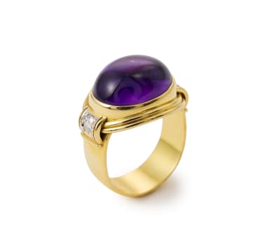 Otto Poulsen Jewellers; Amethyst and diamond ring