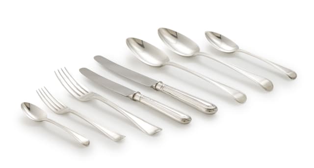 An assembled set of George III silver flatware, Thomas Wallis II, London 1788 -1973, various makers and dates
