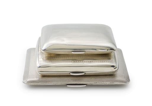 A George V silver cigarette case, W H Haseler Ltd, Birmingham, 1910