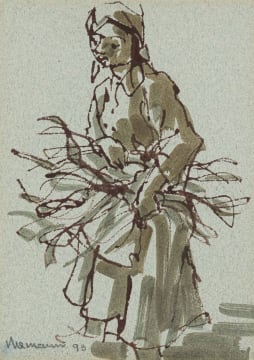 Hennie Niemann Snr; Woman Carrier (recto); Hyena (verso)