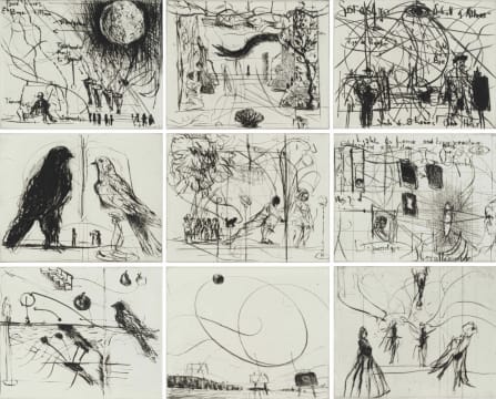 William Kentridge; Thinking Aloud, Small Thoughts, nine