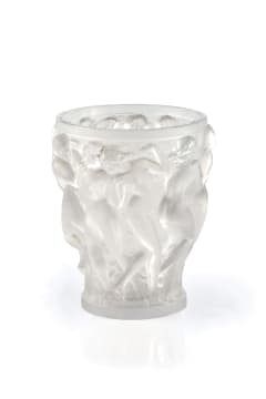 Lalique; Lalique 'Bacchantes' frosted and clear crystal vase, No. 997, designed 1927, post 1945