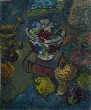 Gregoire Boonzaier; Still Life with Fruit and a Covered Bowl
