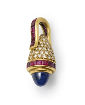 Ruby and sapphire pendant enhancer