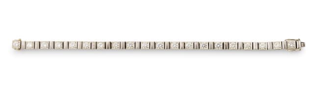 Diamond square link bracelet