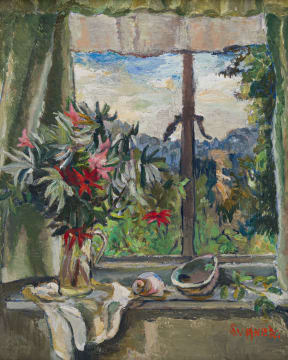 Maud Sumner; Flowers on a Windowsill