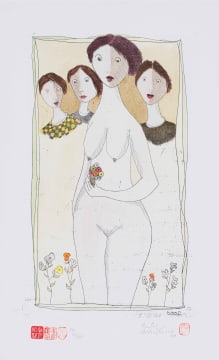 Pieter van der Westhuizen; Nude Holding Flowers