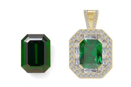 Dark emerald green tourmaline