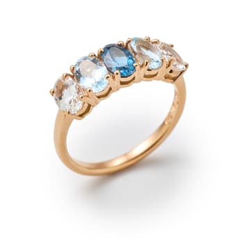 Taz Watson Jewellery; Celebrity topaz and aquamarine ring