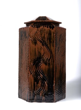 Esias Bosch; Large lidded hexagonal jar