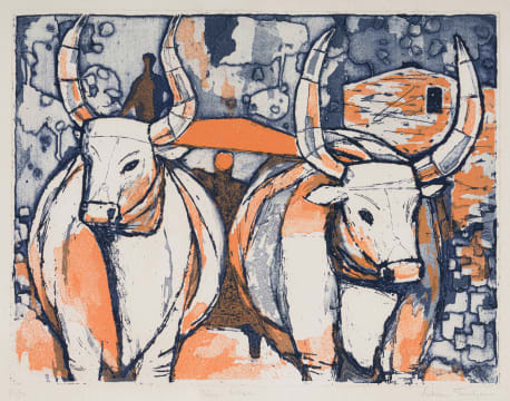 Julian Trevelyan; Blue Oxen