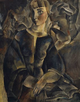 Rodolphe Théophile Bosshard; A Young Girl Sitting with a Book in Her Lap