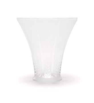 Lalique; Lalique 'Epis' clear and frosted glass vase, No. 12-211, designed 1931, post 1945