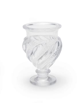 Lalique; Lalique 'Ermenonville' frosted and clear footed crystal vase, designed c.1924, post 1945