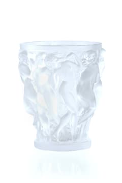 Lalique; Lalique 'Bacchantes' frosted and clear crystal vase, No. 997, designed 1927, post 1945