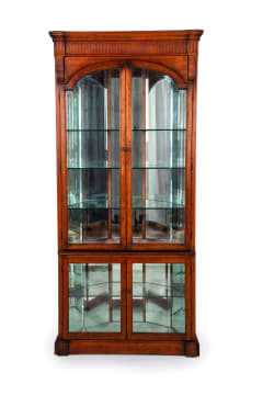 Pulaski Furniture Corporation; Two-part illuminated display cabinet, modern