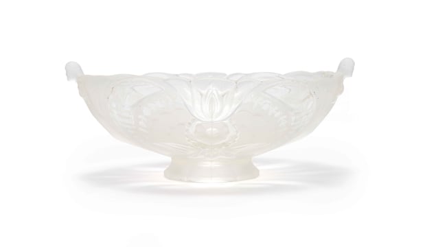 Unknown Artist; Clear and frosted glass bowl