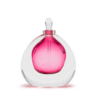 David Reade; Perfume bottle and stopper with pink inclusion