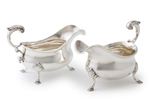 A pair of Victorian silver sauceboats, George John Richards, London, 1850