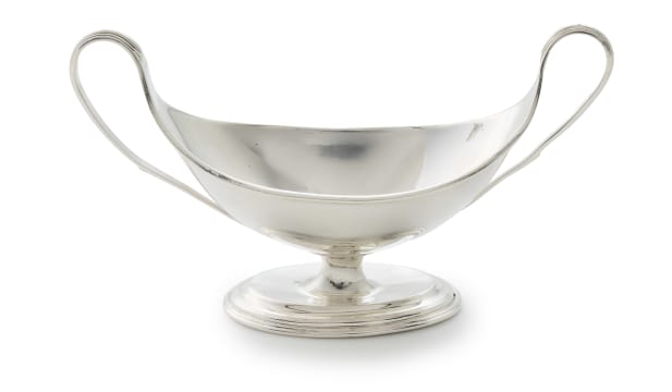 A silver electroplated salt, 20th century