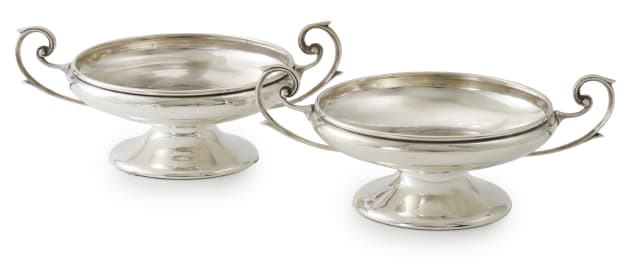 A pair of George V silver bon-bon dishes, E Edmond, Birmingham, 1922