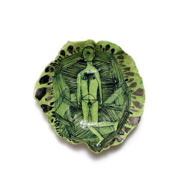 Ruan Hoffmann; Bowl with nude figure and linear pattern