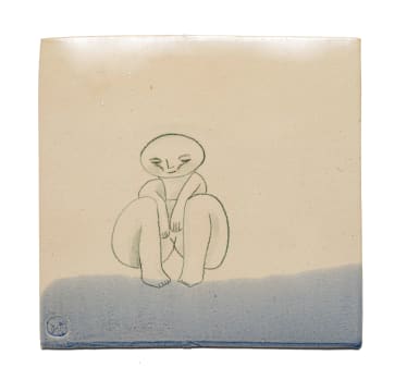 Ruan Hoffmann; Tile with seated nude motif