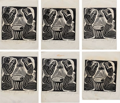 John Muafangejo; The Birth of Christ, six
