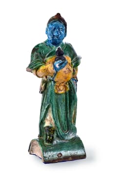 A Chinese ridge-tile figure representing Li Tieguai, Ming dynasty, 1368–1644