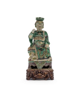 Chinese porcelain figure of Guandi, Ming dynasty, 1368–1644
