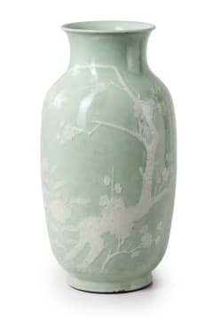 A porcelain vase with a pale celadon glaze, possibly 18th century