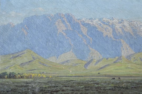 Jan Ernst Abraham Volschenk; Worcester Landscape with Mountains